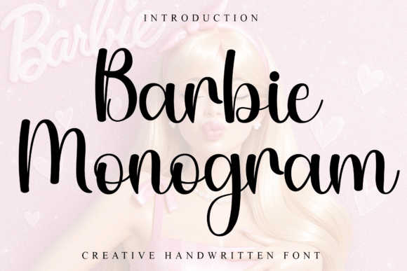 Barbie Monogram: A Festive Script Font for Editorial Design